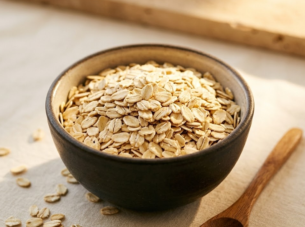 Bowl of oats used in The Milky Wave lactation recipes for nursing moms
