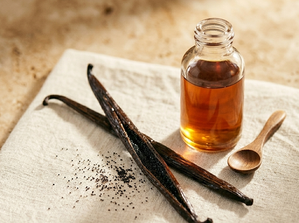 Vanilla beans and extract used in The Milky Wave lactation recipes for nursing moms